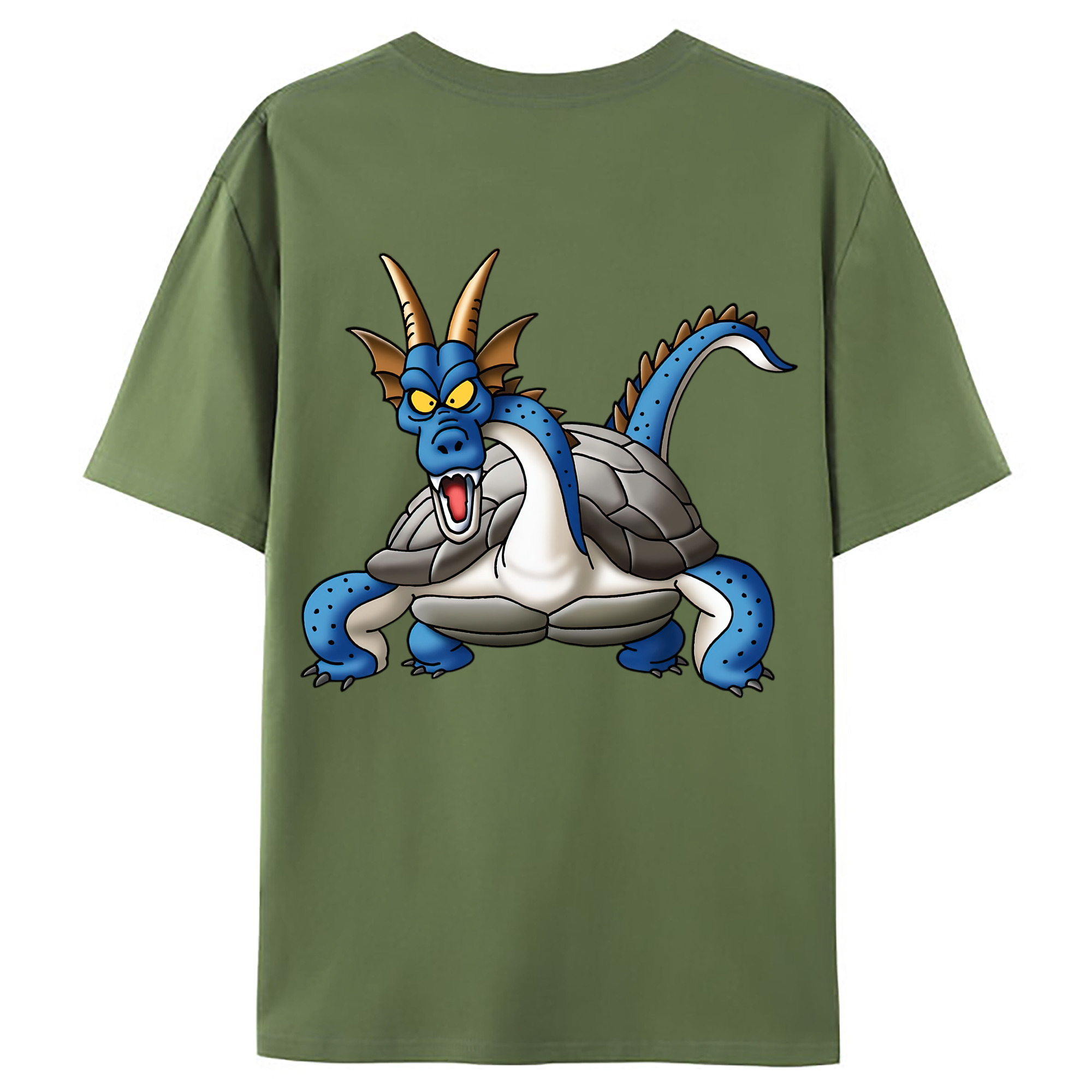 （画像用） ドラゴンクエスト Doragon Kuesuto Dragon Quest 綿100％ メンズ半袖Tシャツ（バックプリント） 通気性